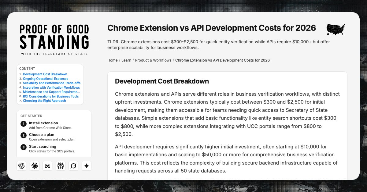 Chrome Extension vs API Development Costs for 2026