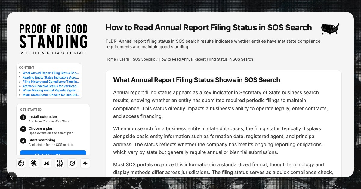 Sosdirect Filing Status How to Read Annual Report Filing Status in SOS Search