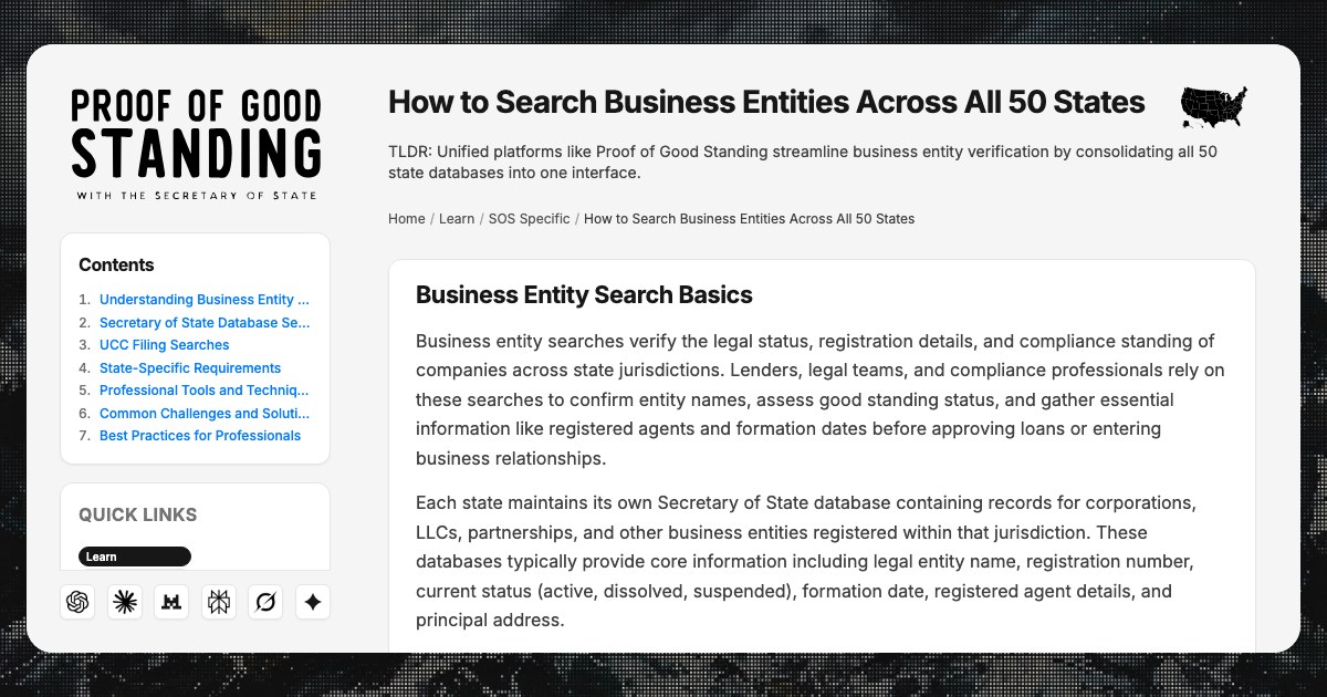 How to Search Business Entities Across All 50 States