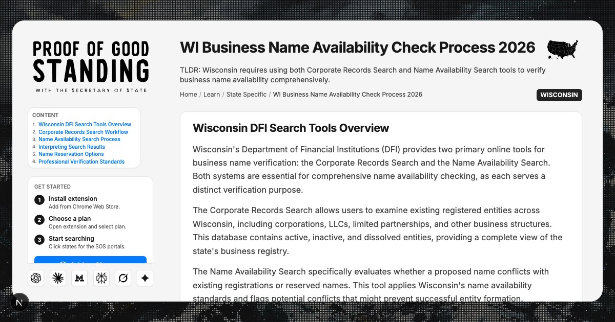 Wi Measure Check Wisconsin Business Name Availability Check: DFI Search Guide